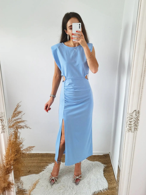 Sofia błękitna sukienka midi