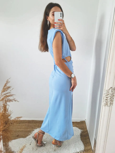 Sofia błękitna sukienka midi